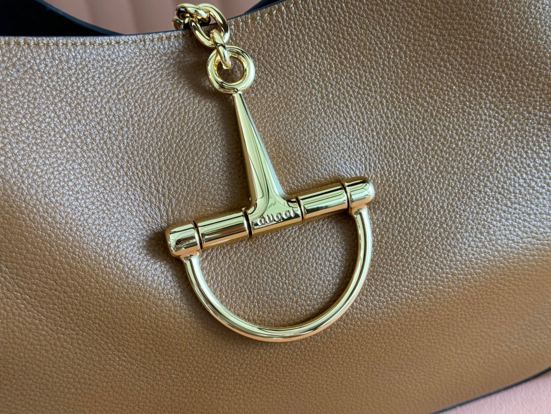 Gucci Softbit Shoulder Bag Brown Calfskin 248330