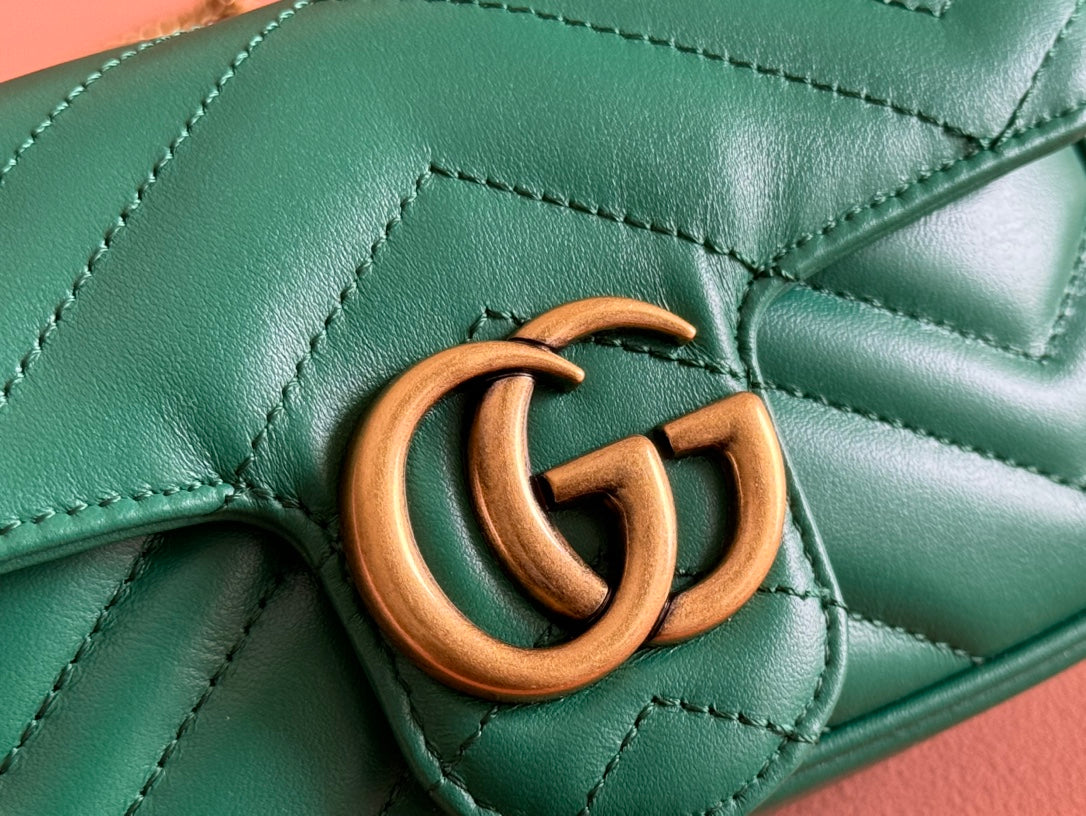 Gucci GG Marmont 16.5 Bag Green Calfskin 248372