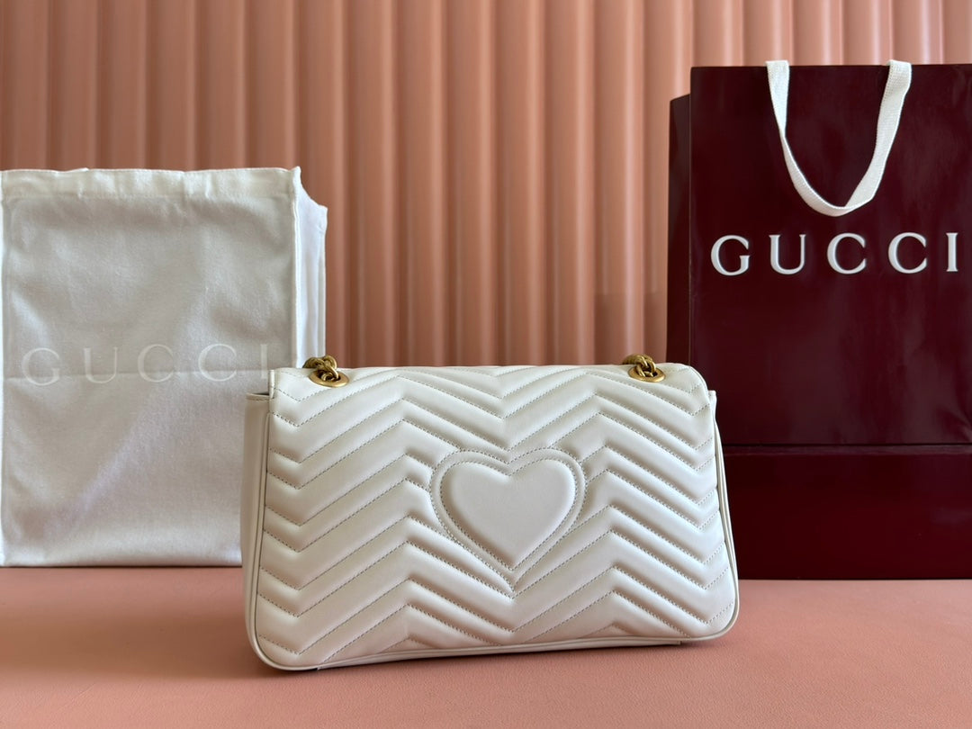 Gucci GG Marmont 31 Bag White Calfskin 248224