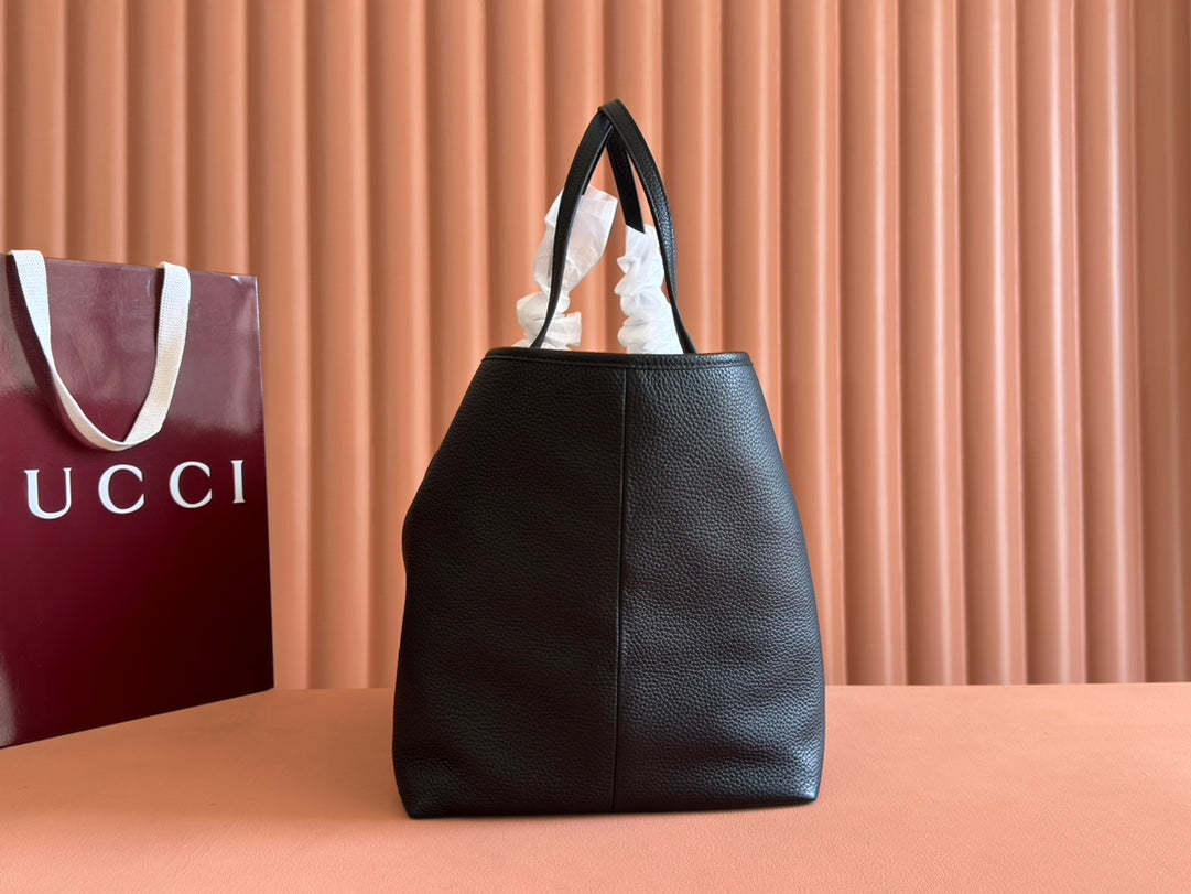 Gucci Totissima 30cm Tote Bag Black Calfskin 248124