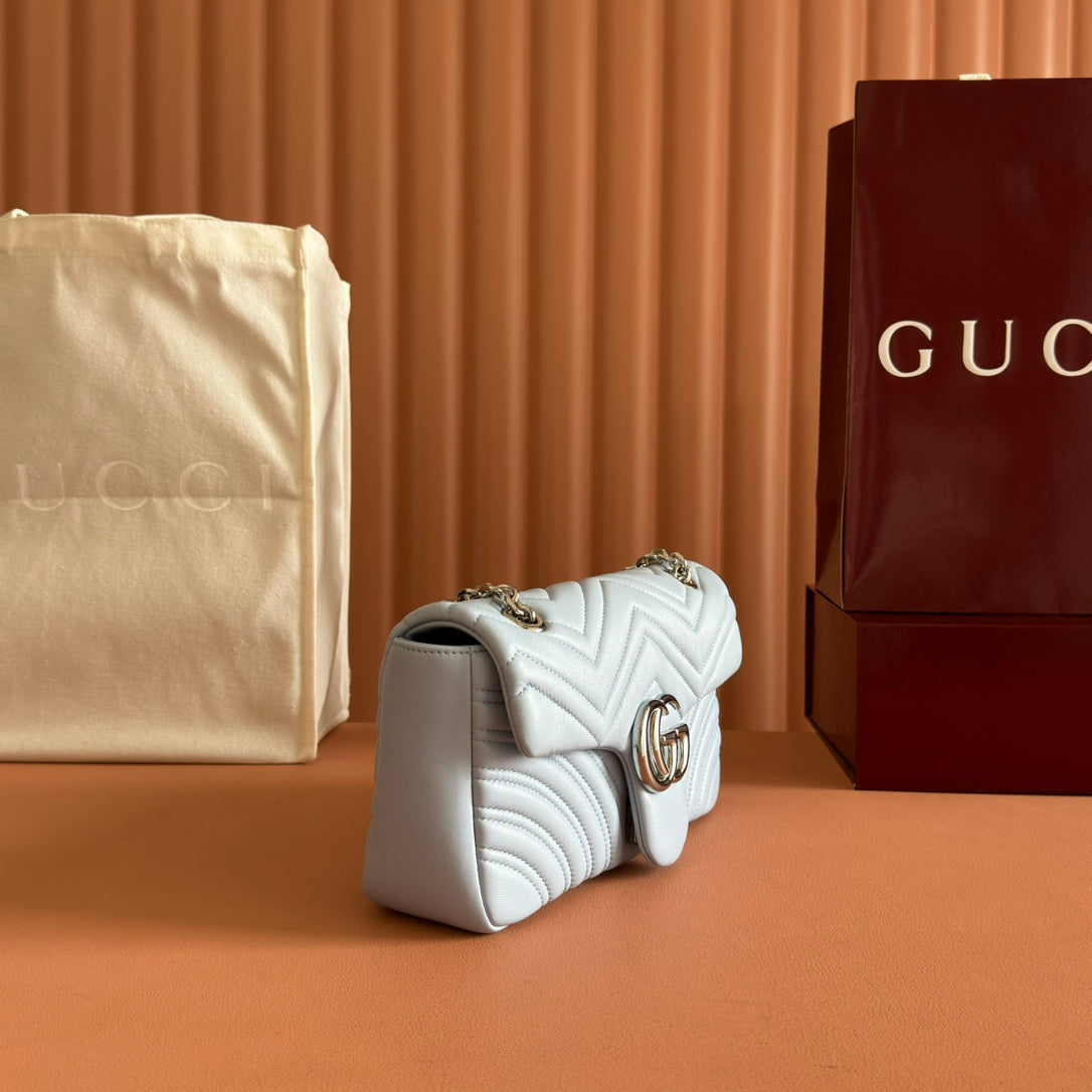 Gucci GG Marmont Bag Blue Sheepskin 250847