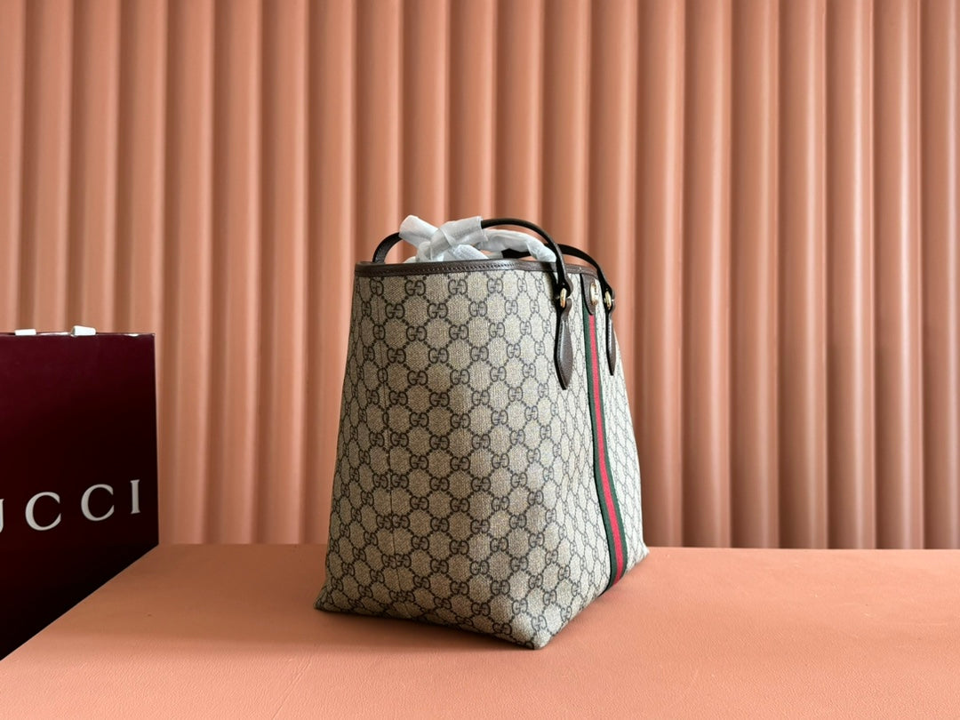 Gucci Ophidia 31cm Bag Ebony Brown Canvas 255280