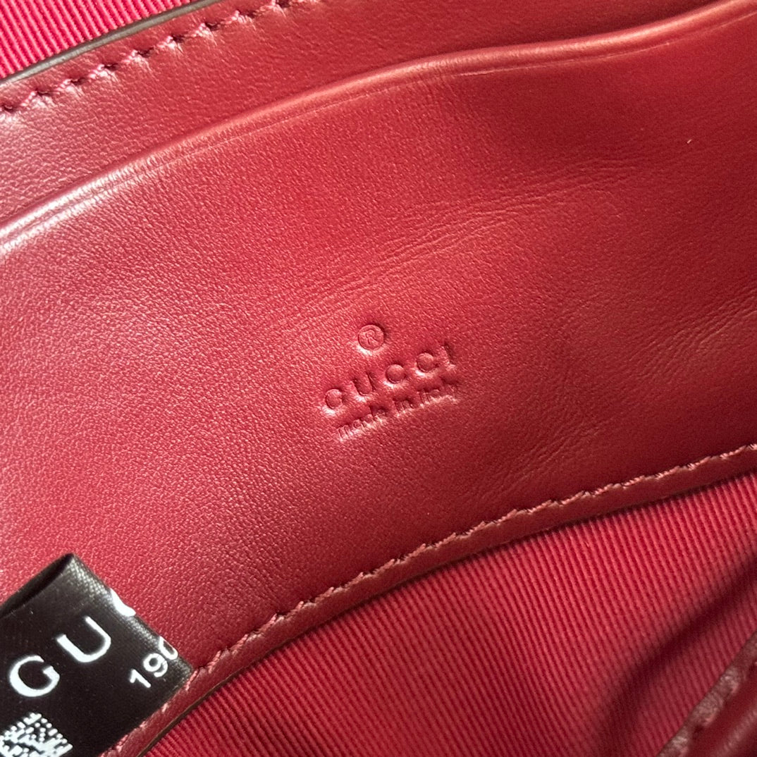 Gucci Marmont Heart Bag Rosso Ancora Red Calfskin 255058
