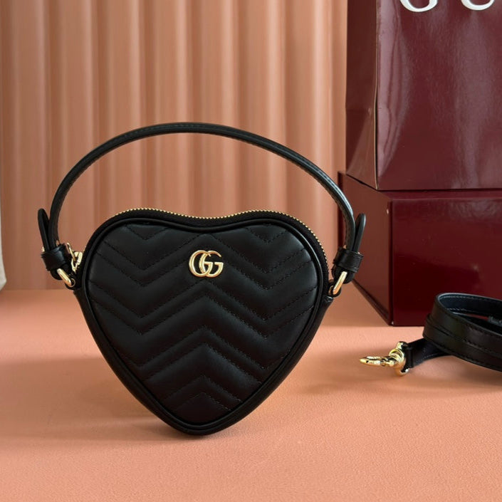 Gucci Marmont Heart Bag Black Calfskin 255057