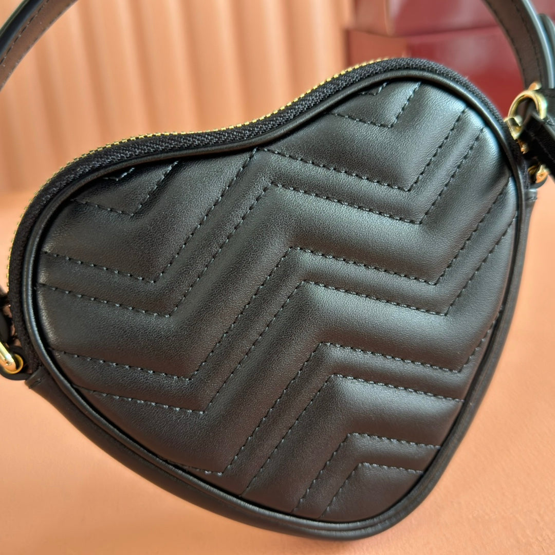 Gucci Marmont Heart Bag Black Calfskin 255057