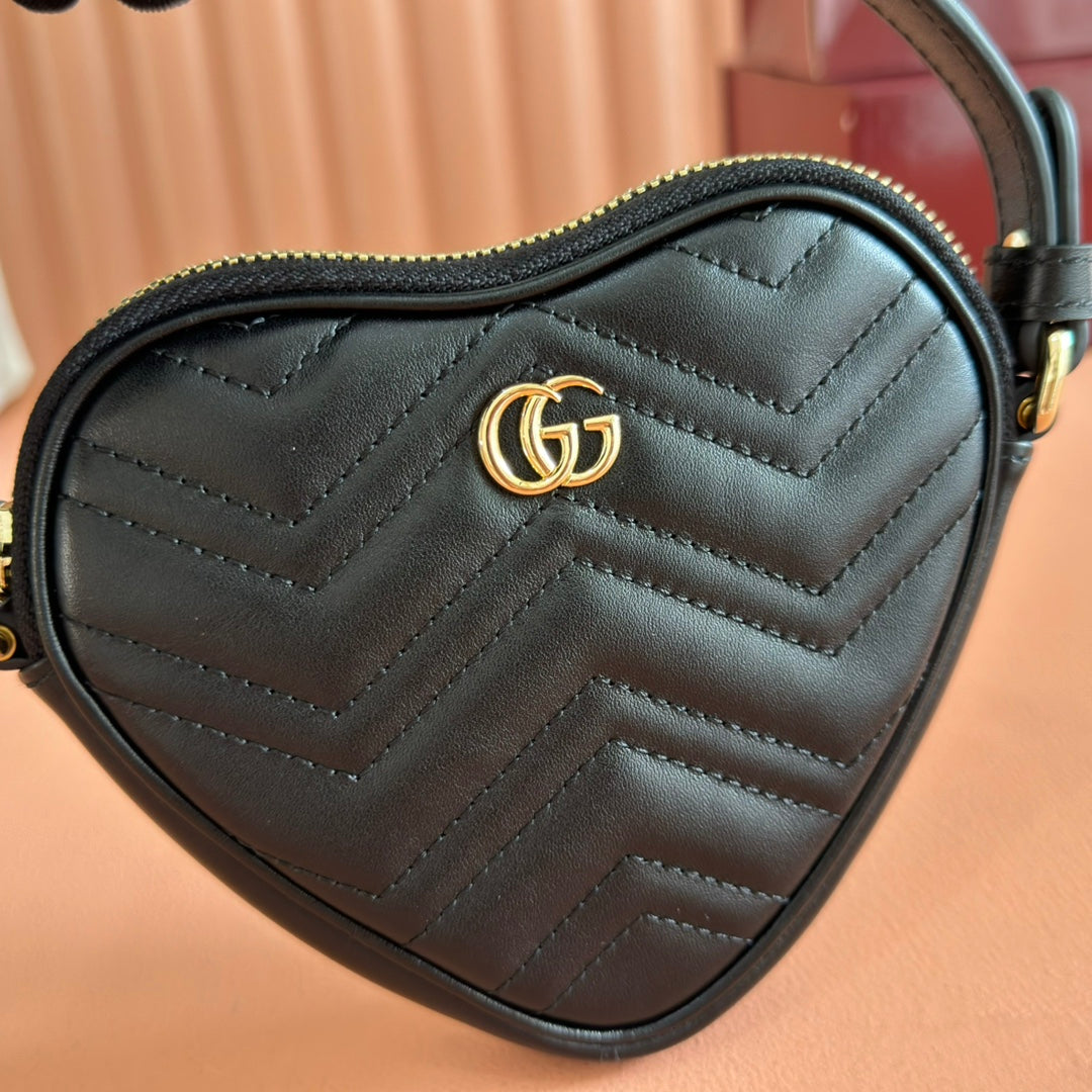 Gucci Marmont Heart Bag Black Calfskin 255057