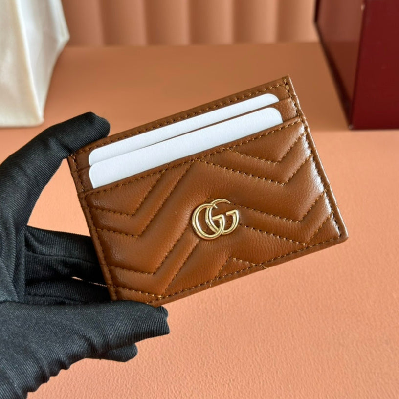 Gucci Marmont Card Wallet Brown  Calfskin 254957