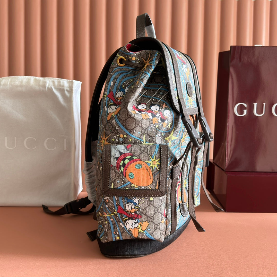 GG 2025 x Disney Donald Duck Backpack Multicolor Cowhide Canvas 273590