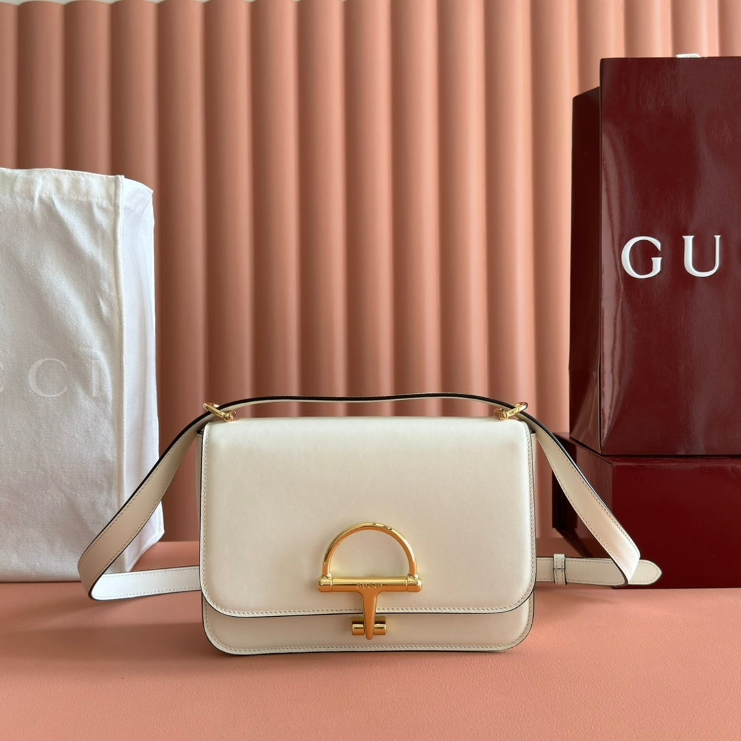 Gucci Siena Small Shoulder Bag White Leather 272120