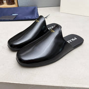 Prada 2026 Brushed Black Slippers Leather 778940