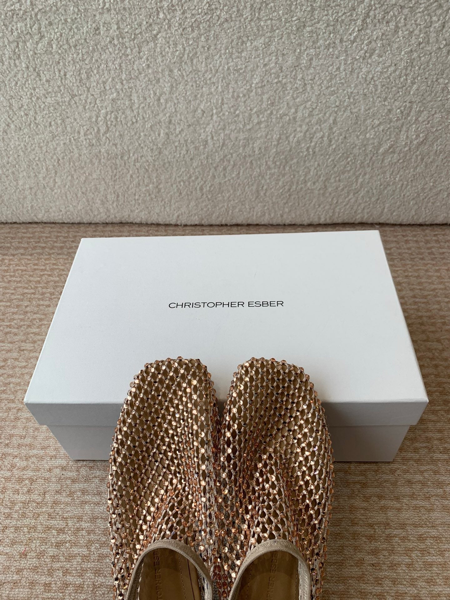 CL 25 Ballet Flats Beige Mesh Hot Diamond 345531