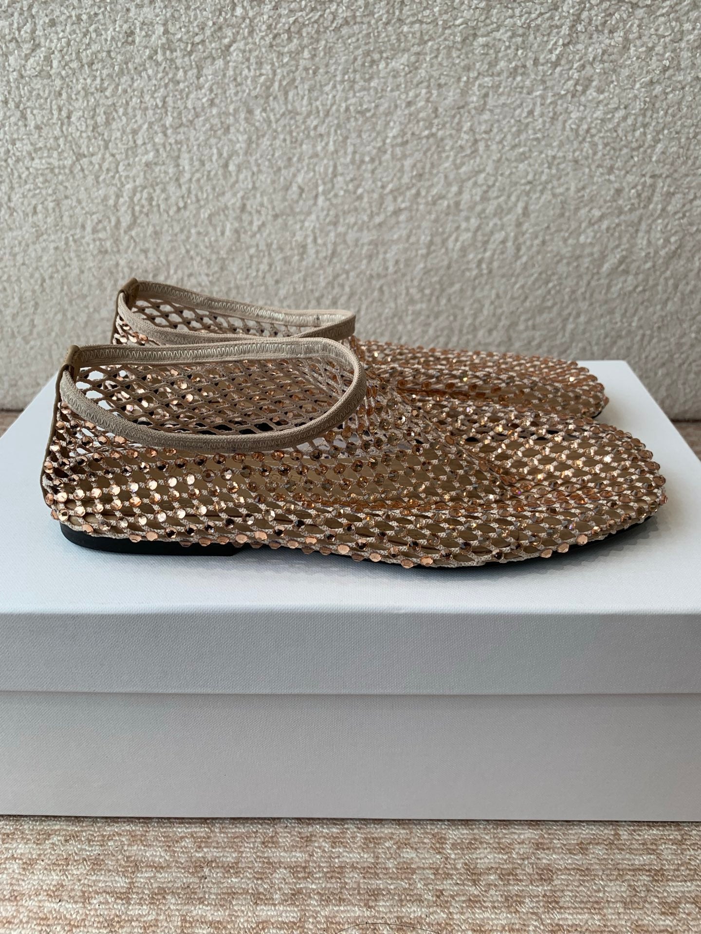 CL 25 Ballet Flats Beige Mesh Hot Diamond 345531