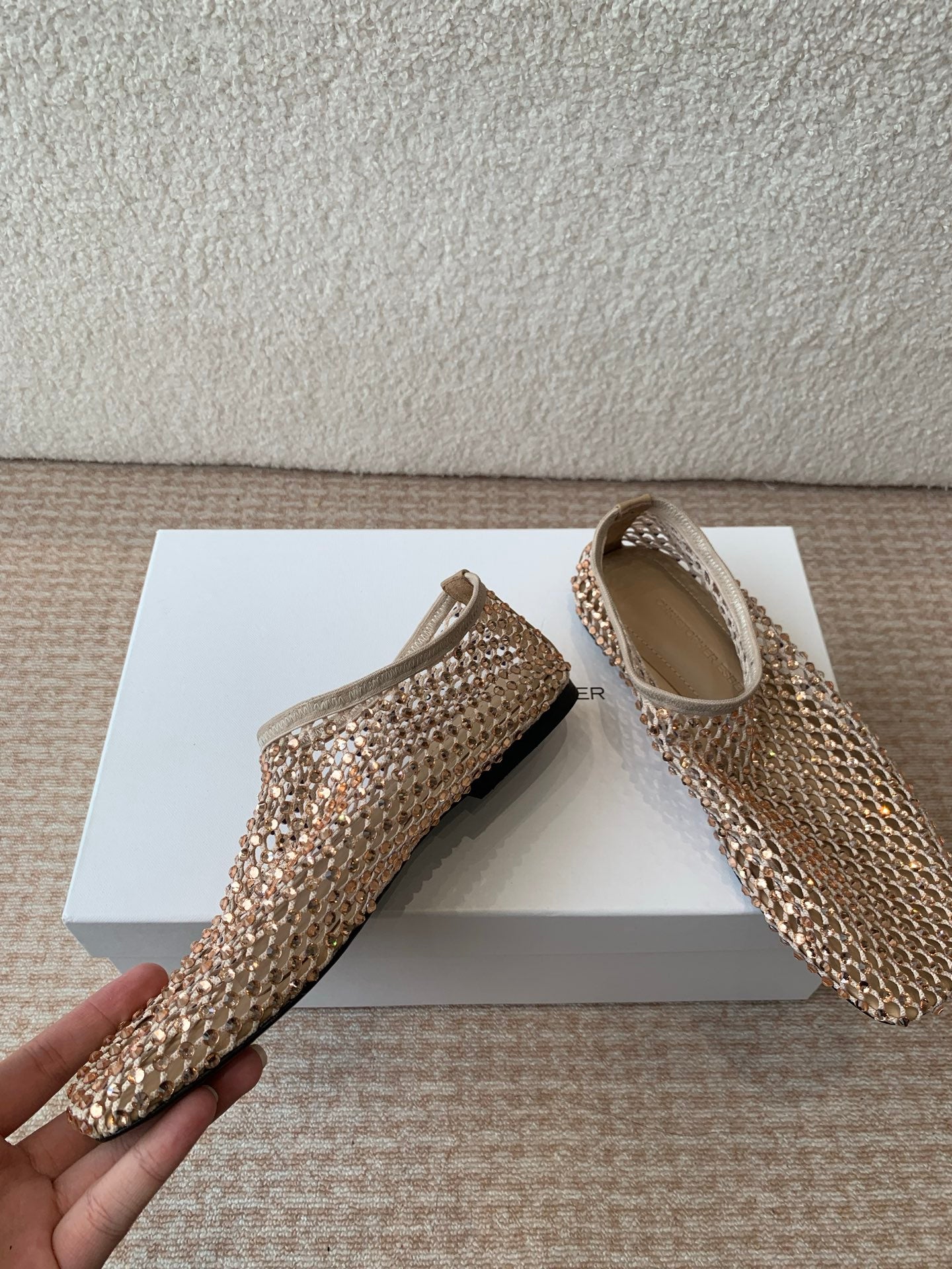 CL 25 Ballet Flats Beige Mesh Hot Diamond 345531