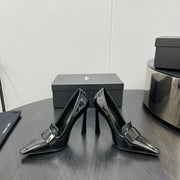 D'ORSAY PUMPS IN BLACK GLOSSY CALFSKIN
