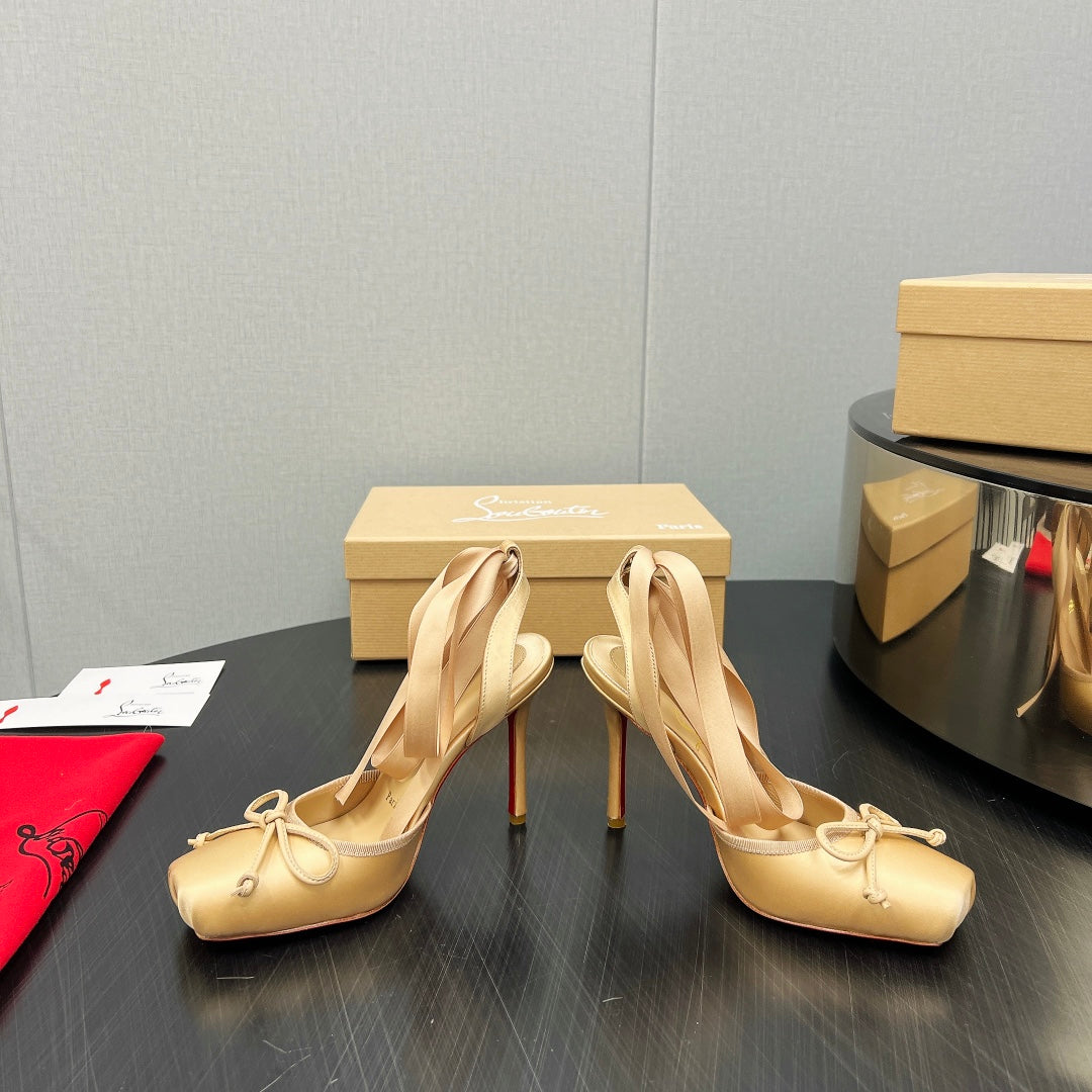 CL 25C Cassia Lace Up 100mm Yellow Pastel Silk 212130