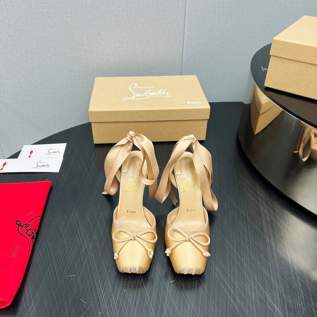 CL 25C Cassia Lace Up 100mm Yellow Pastel Silk 212130