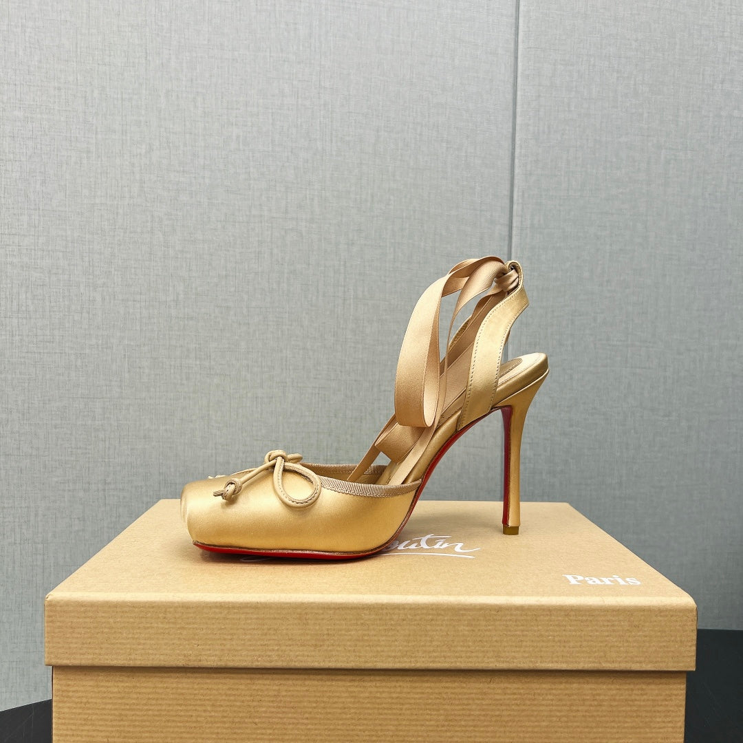 CL 25C Cassia Lace Up 100mm Yellow Pastel Silk 212130