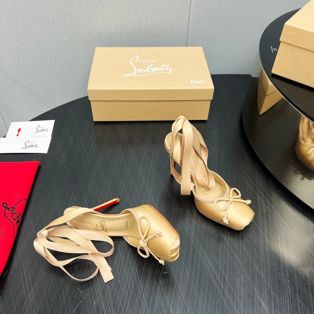 CL 25C Cassia Lace Up 100mm Yellow Pastel Silk 212130