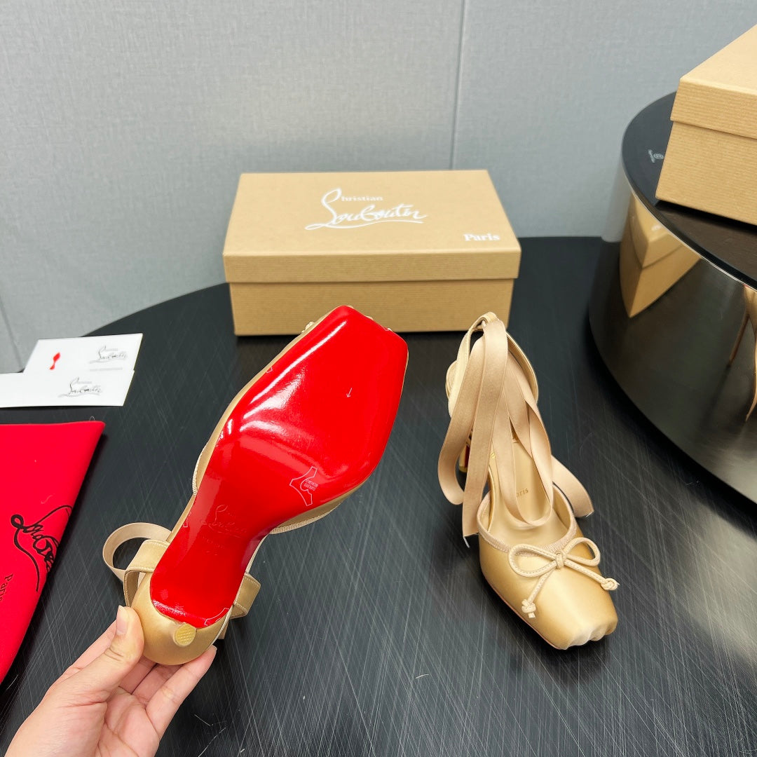 CL 25C Cassia Lace Up 100mm Yellow Pastel Silk 212130