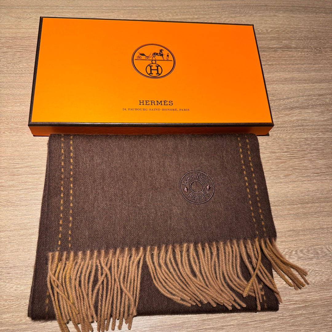 SCARF 200 CM IN CHOCOLATE BROWN CASHMERE