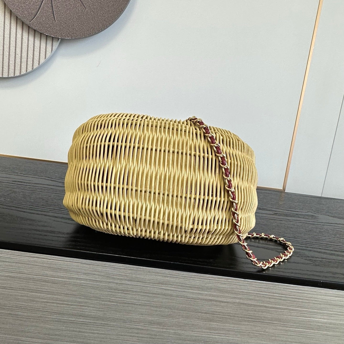 Chanel 2026 Structured Basket Bag Beige Wicker Leather