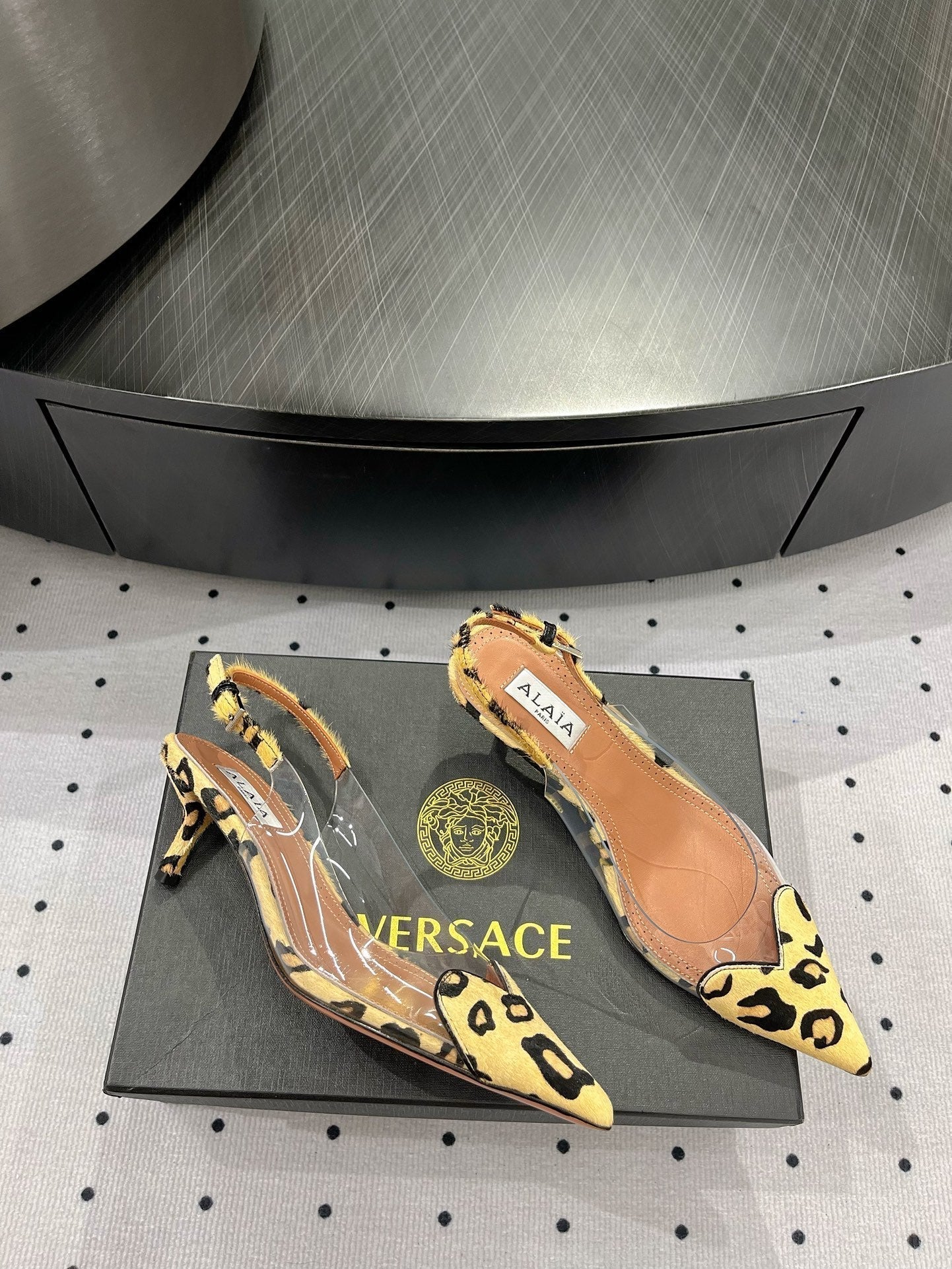 Alaila Le CÅ“ur Slingbacks 60mm In Light Yellow Glossy Lambskin 954831