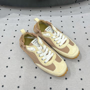 HM Sneaker 10mm In Light Brown Mix Beige Suede And Windbreaker Fabric 954746