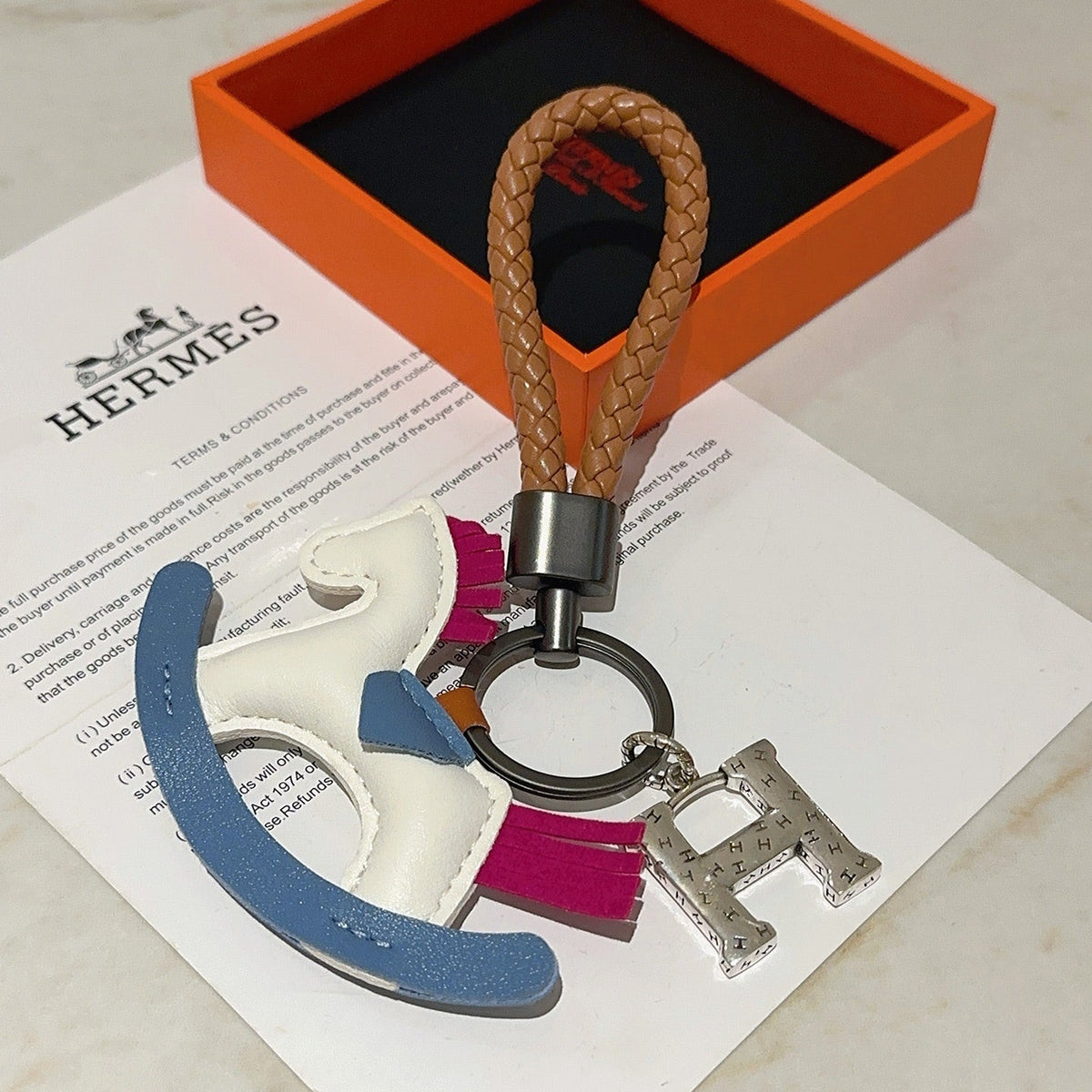 HM Rodeo Robeo Coeur PM Charm White Blue mix Pink Lambskin