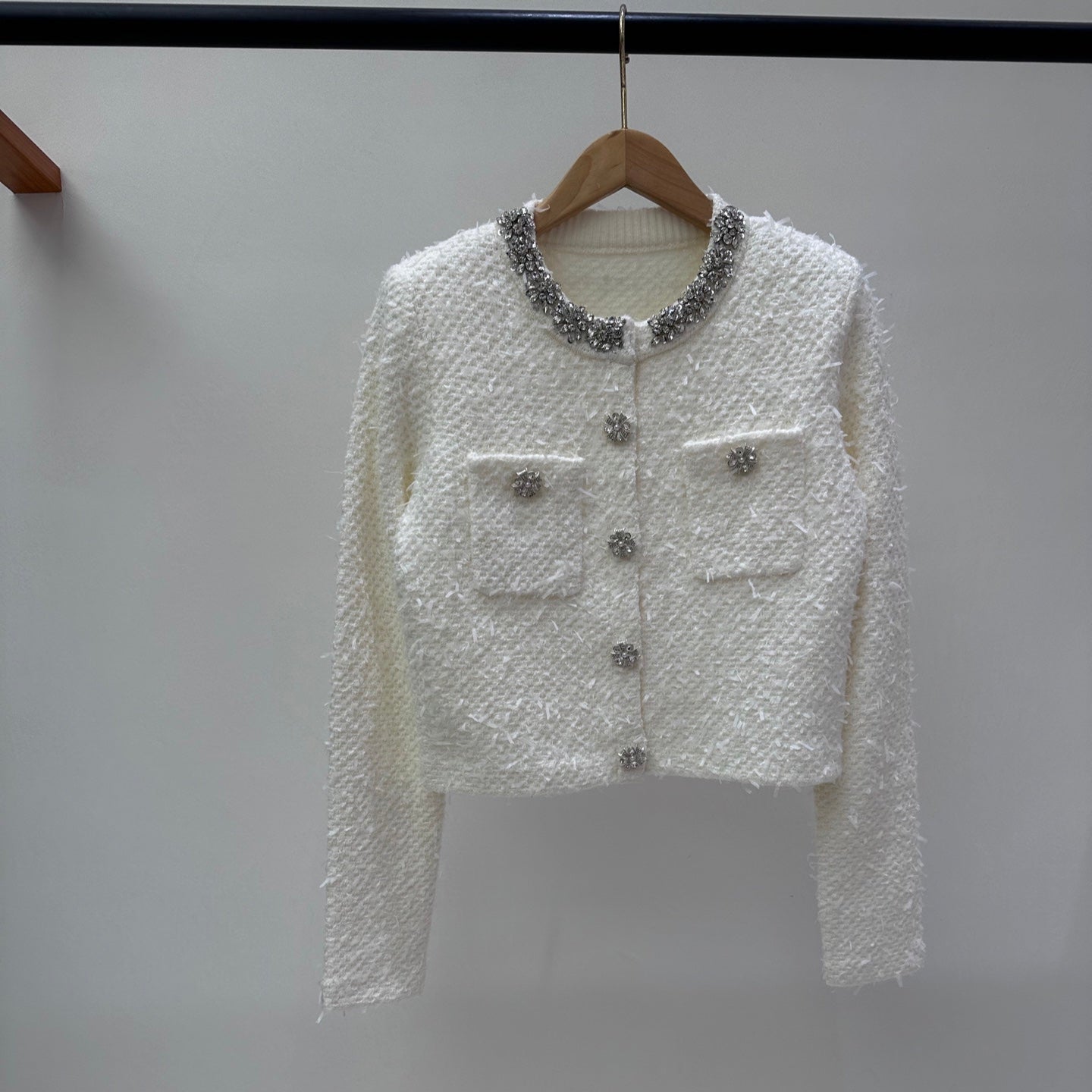 CC 25 Set Knitted Cardigan White Tweed 59490520
