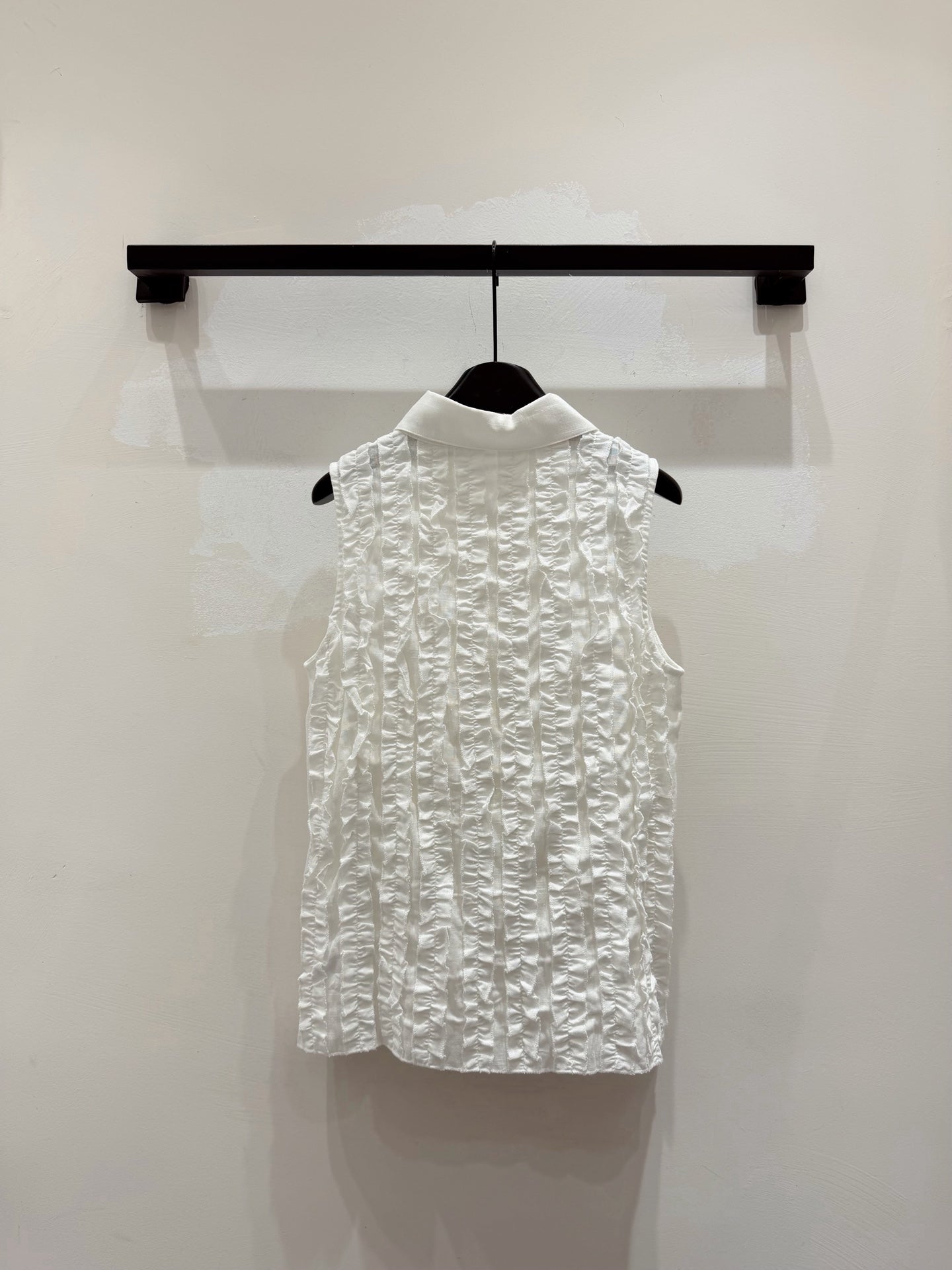 Miumiu 2026 Ruffled Vest White Cotton