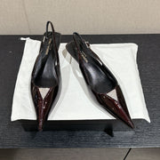 SL CHERISH CRYSTAL SLINGBACK WINE CALFSKIN