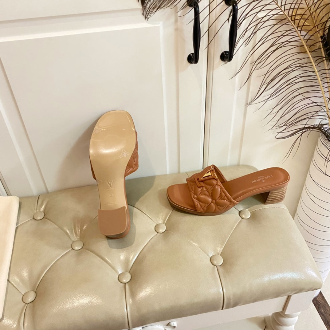 LV Neo Revival Mule 55mm Brown Yellow Lambskin