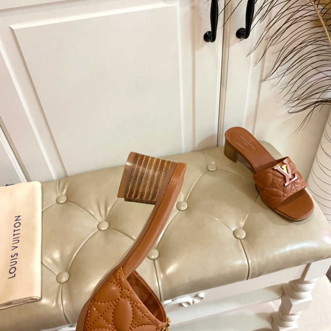 LV Neo Revival Mule 55mm Brown Yellow Lambskin