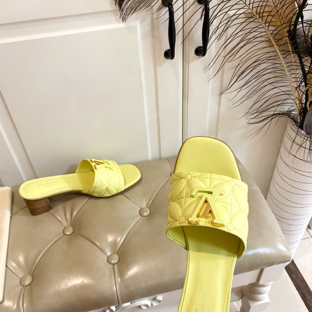 LV Neo Revival Mule 55mm Lemon Yellow Lambskin