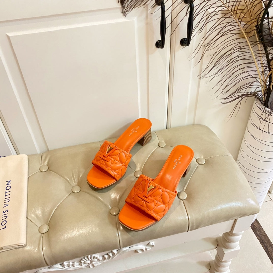 LV Neo Revival Mule 55mm Orange Lambskin