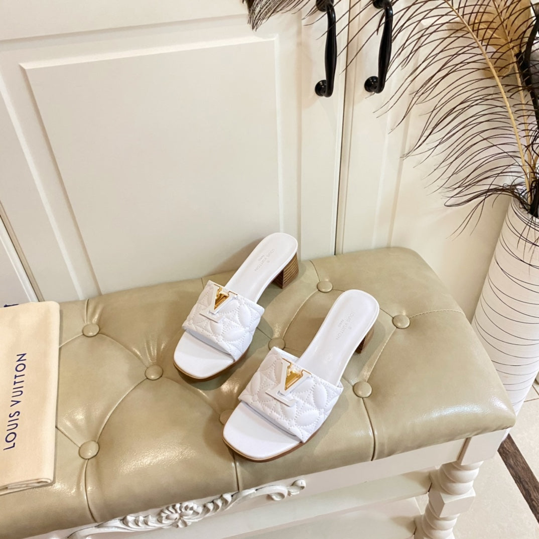 LV Neo Revival Mule 55mm White Lambskin