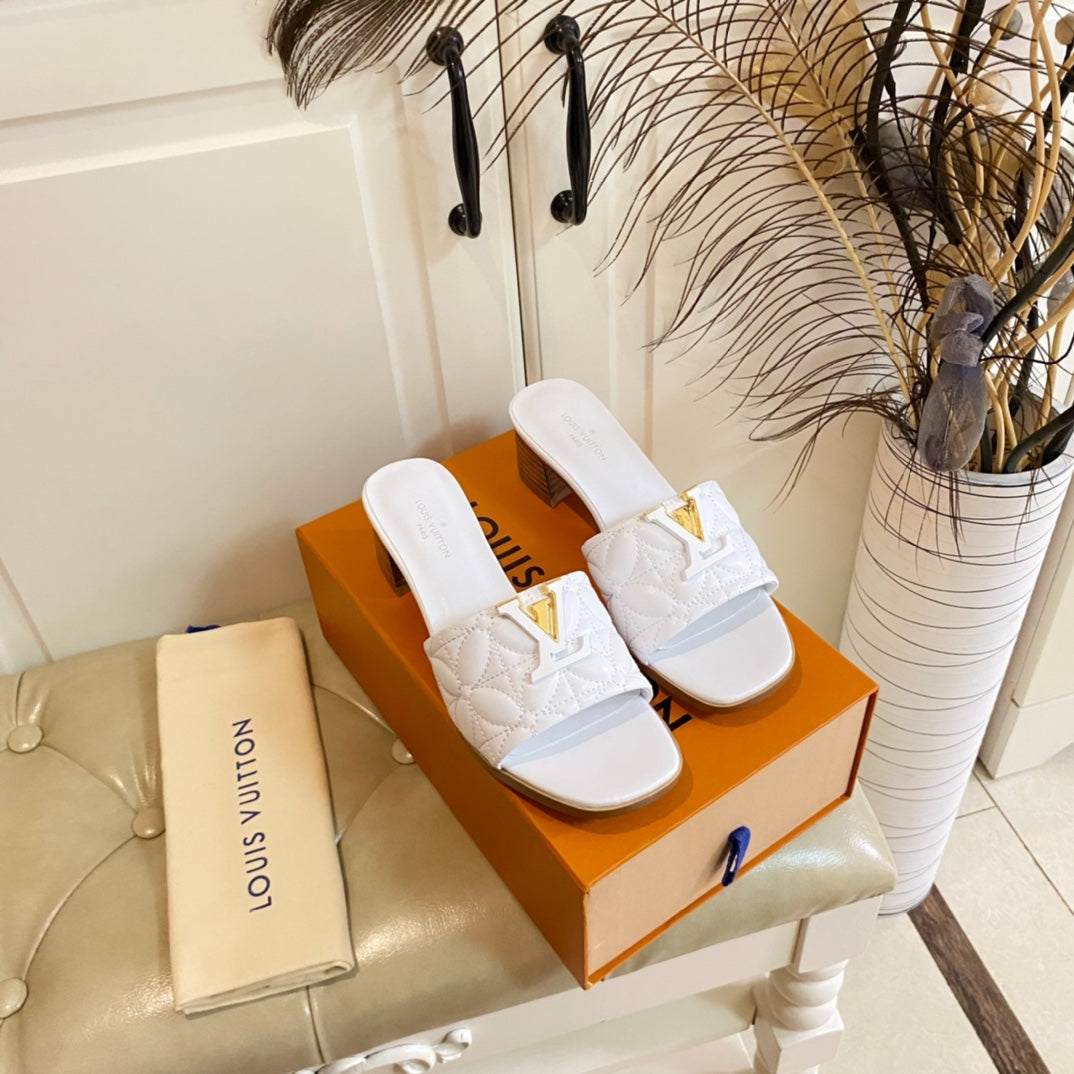 LV Neo Revival Mule 55mm White Lambskin