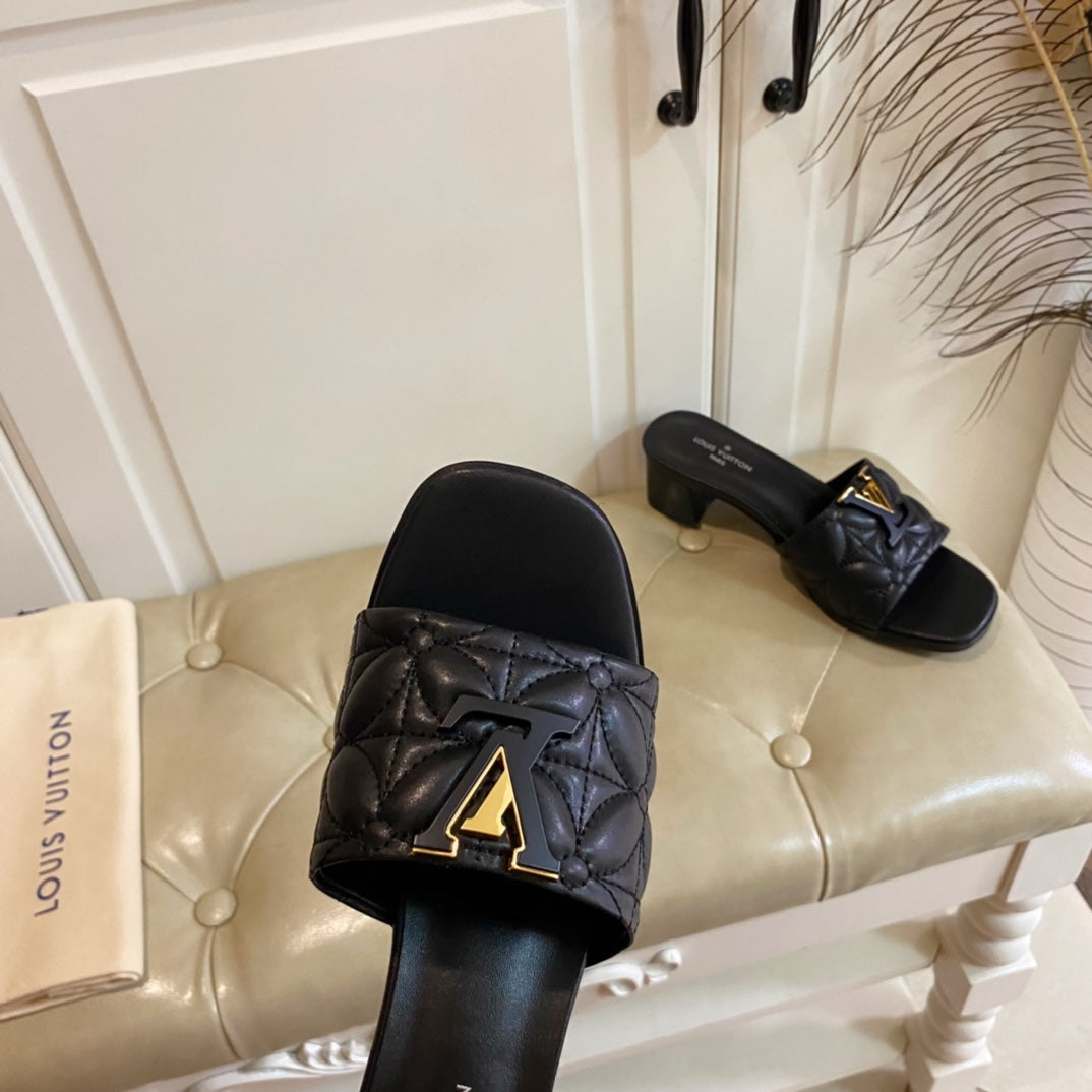 LV Neo Revival Mule 55mm Black Lambskin