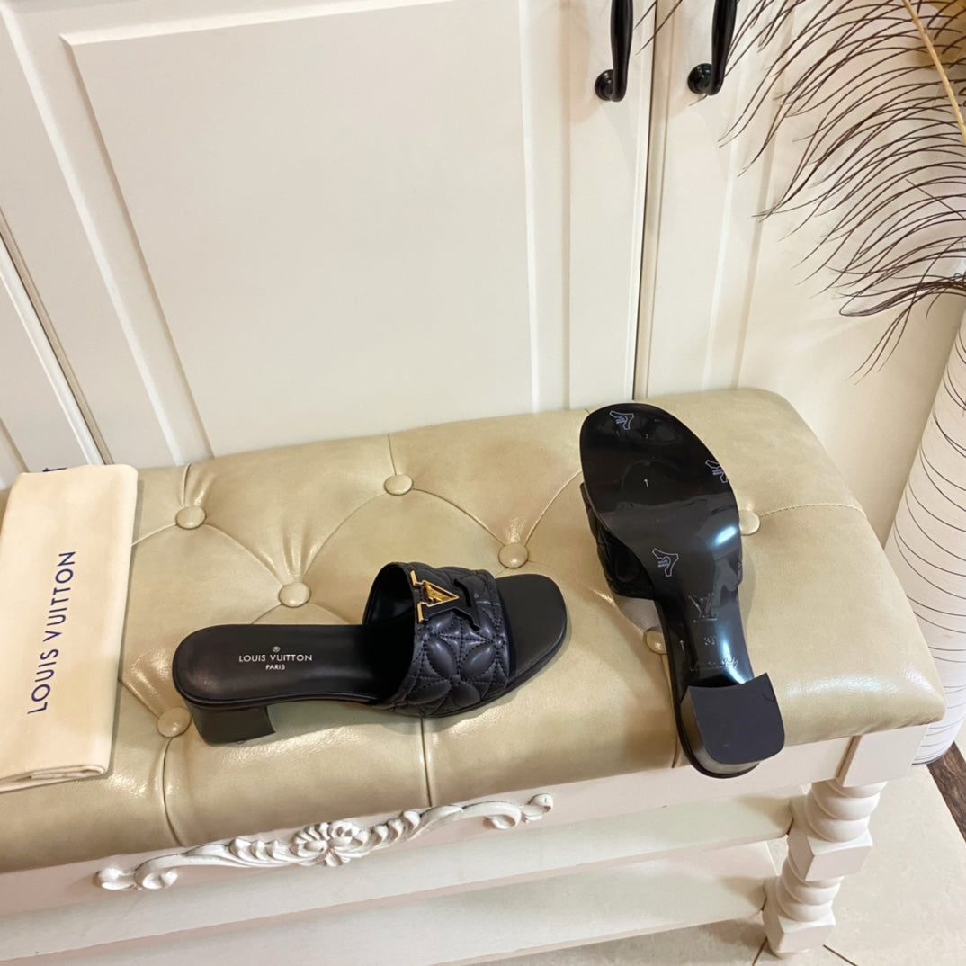 LV Neo Revival Mule 55mm Black Lambskin