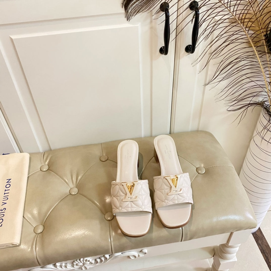 LV Neo Revival Mule 55mm White Ivory Lambskin