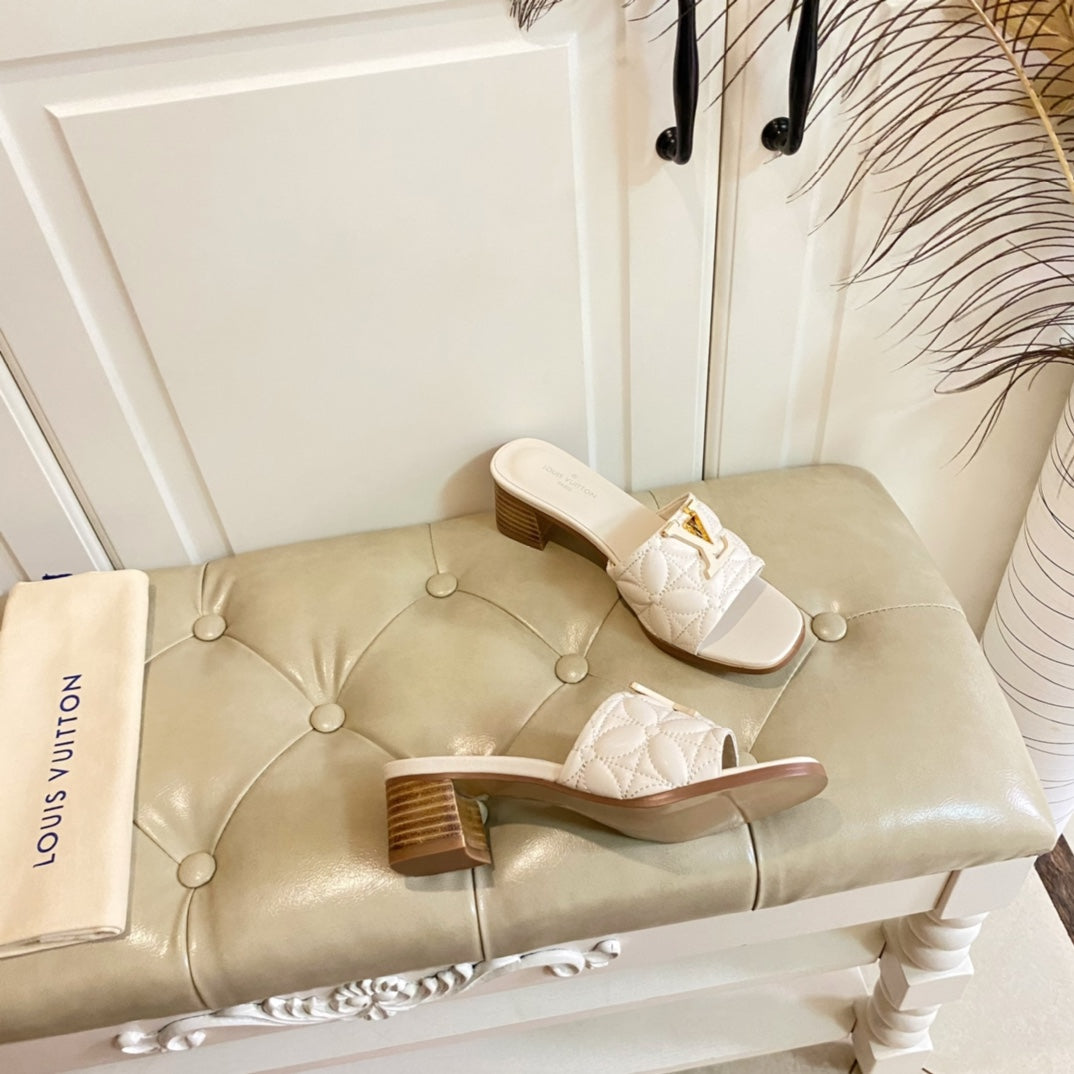 LV Neo Revival Mule 55mm White Ivory Lambskin