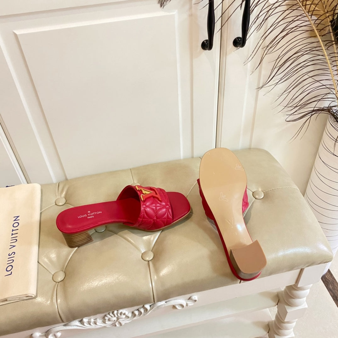 LV Neo Revival Mule 55mm Red Pink Lambskin