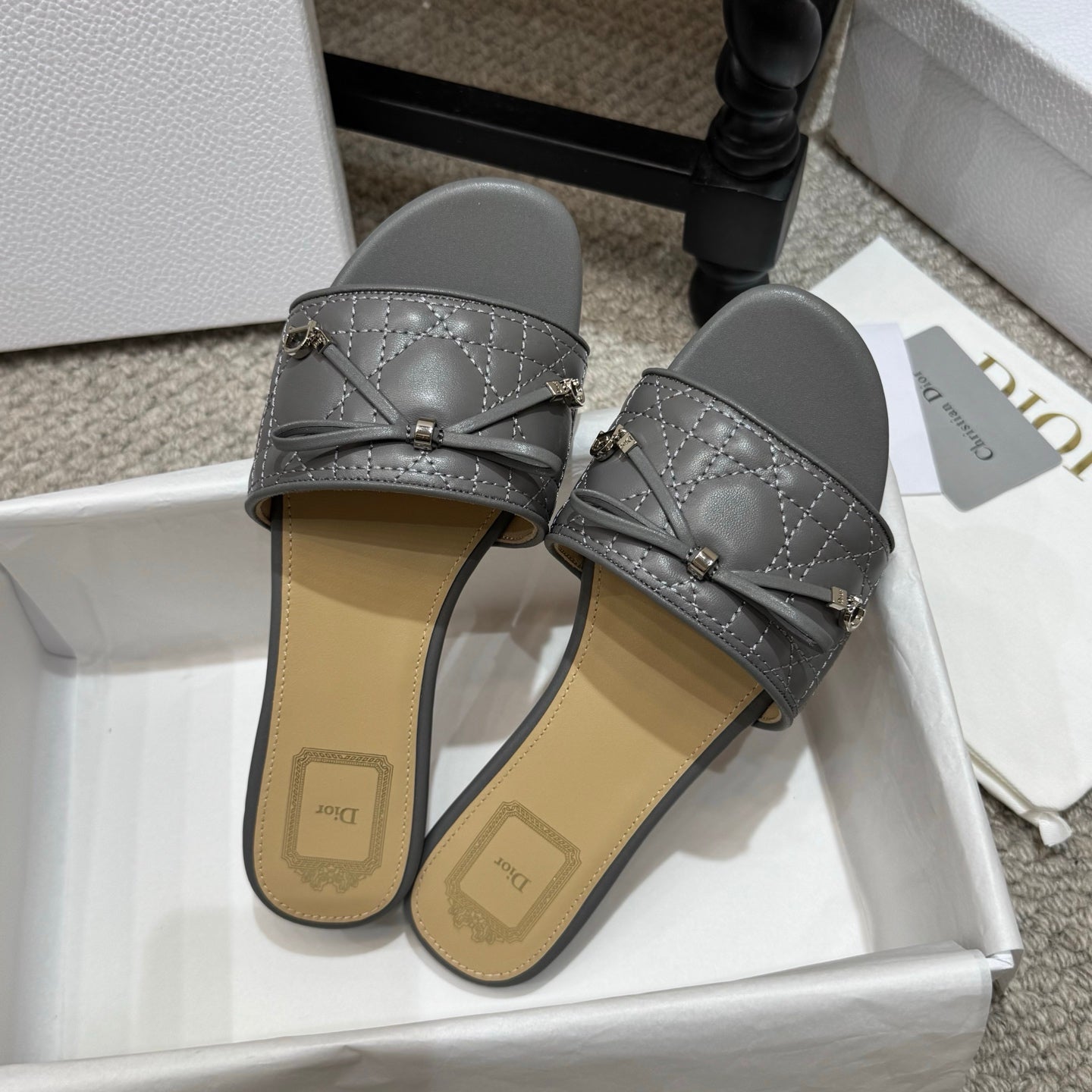 Dior 2026 Cannage Heeled Slide Sandal Sheepskin 932161