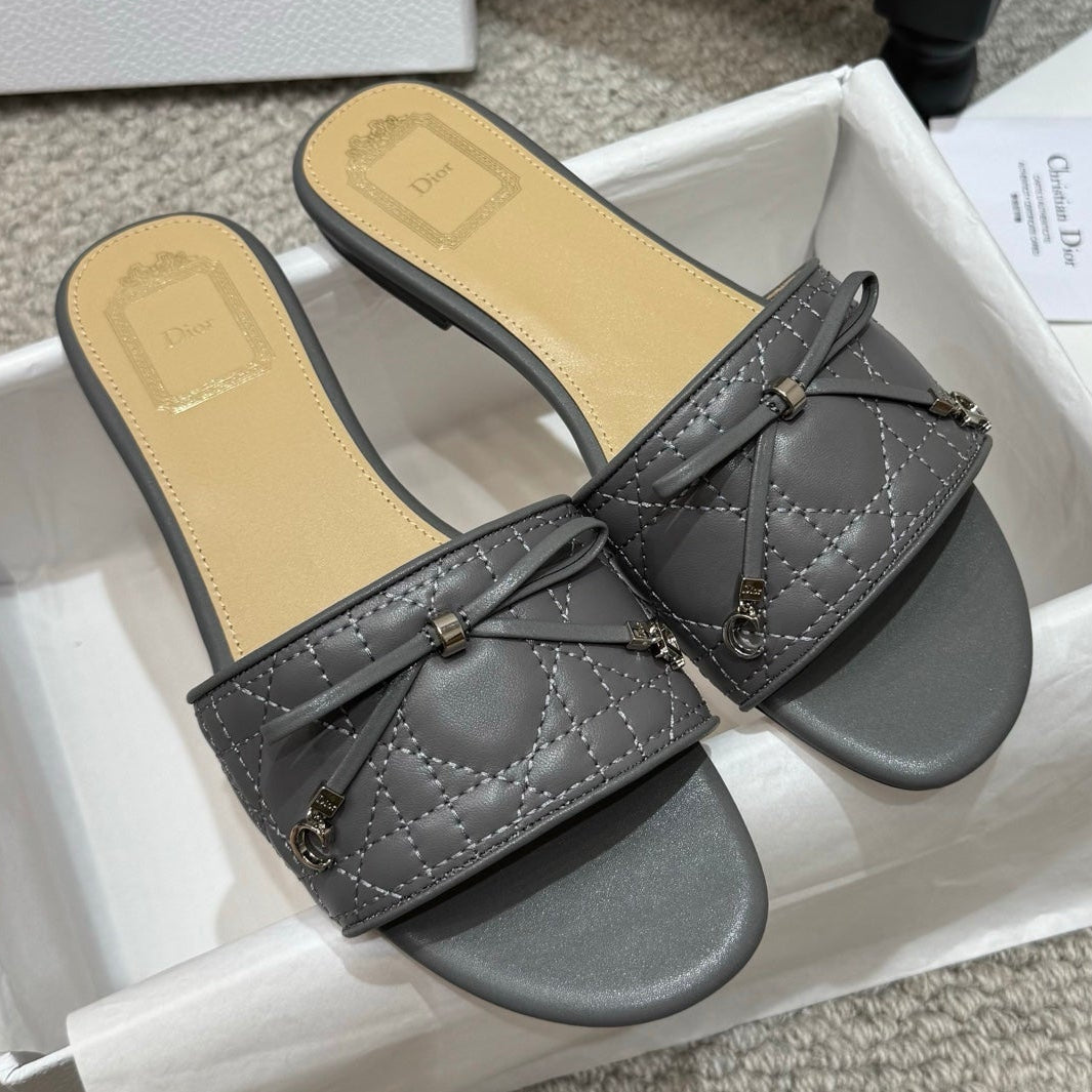 Dior 2026 Cannage Heeled Slide Sandal Sheepskin 932161