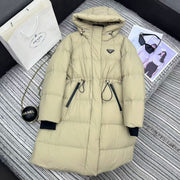 Prada 2025 Drawstring Waist Hooded Jacket Beige Down  Polyester