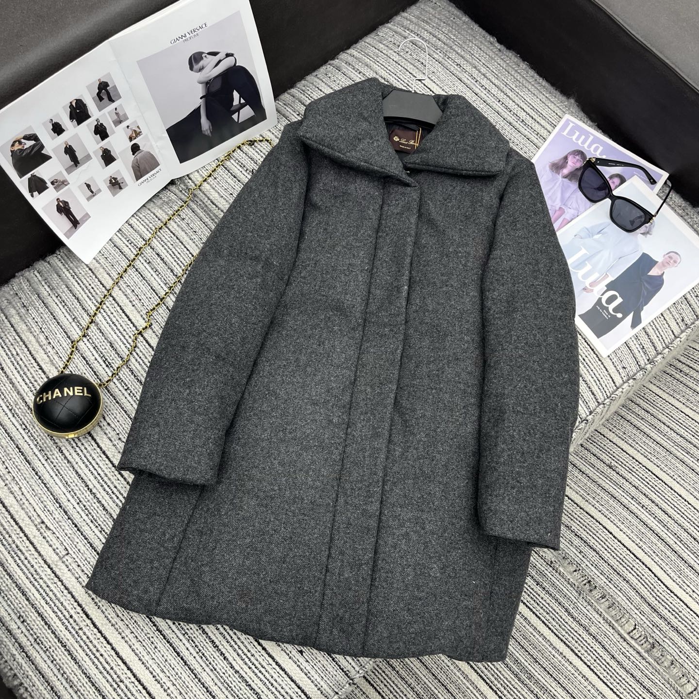 LP 25 Mid-Length Jacket Gray Wool Fabric Down 308180