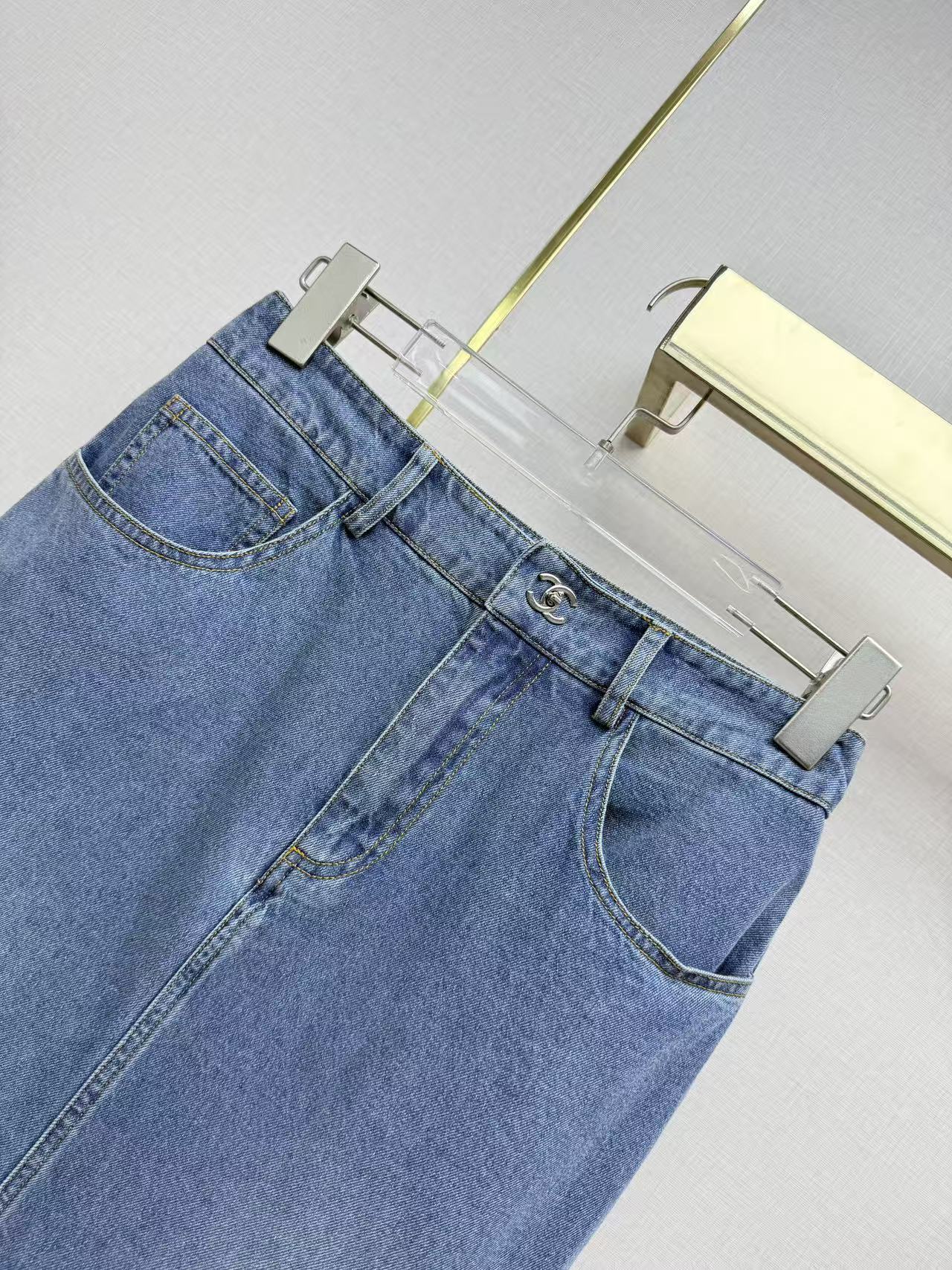 Chanel 2026 Denim Skirt Blue Cotton 389409