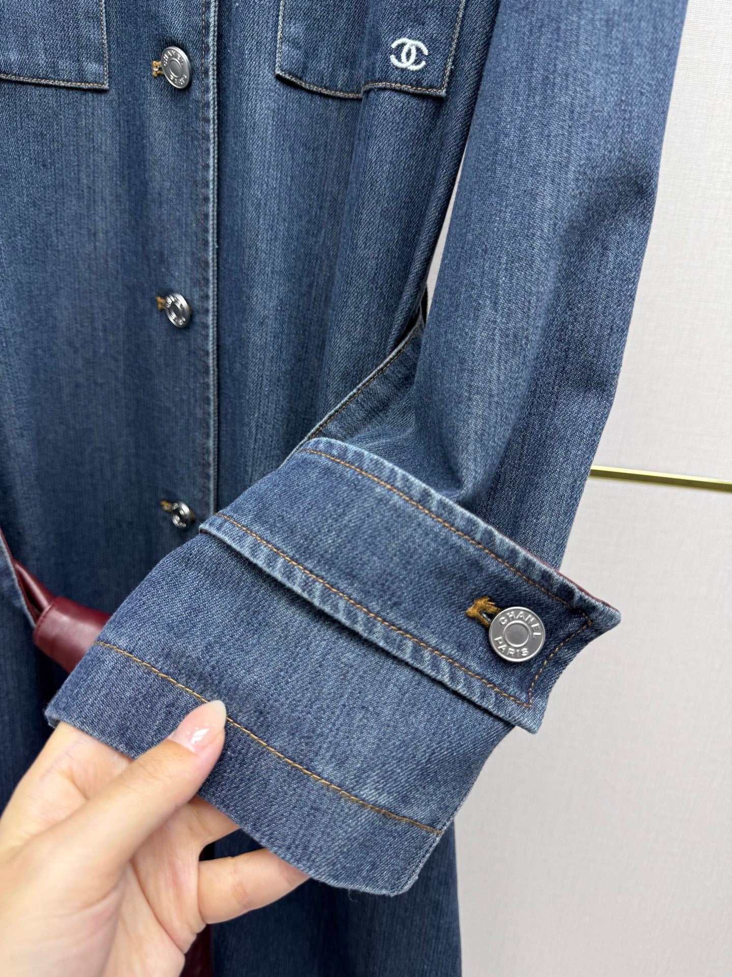 Chanel 2026 Denim Long Coat Blue Cotton 771515