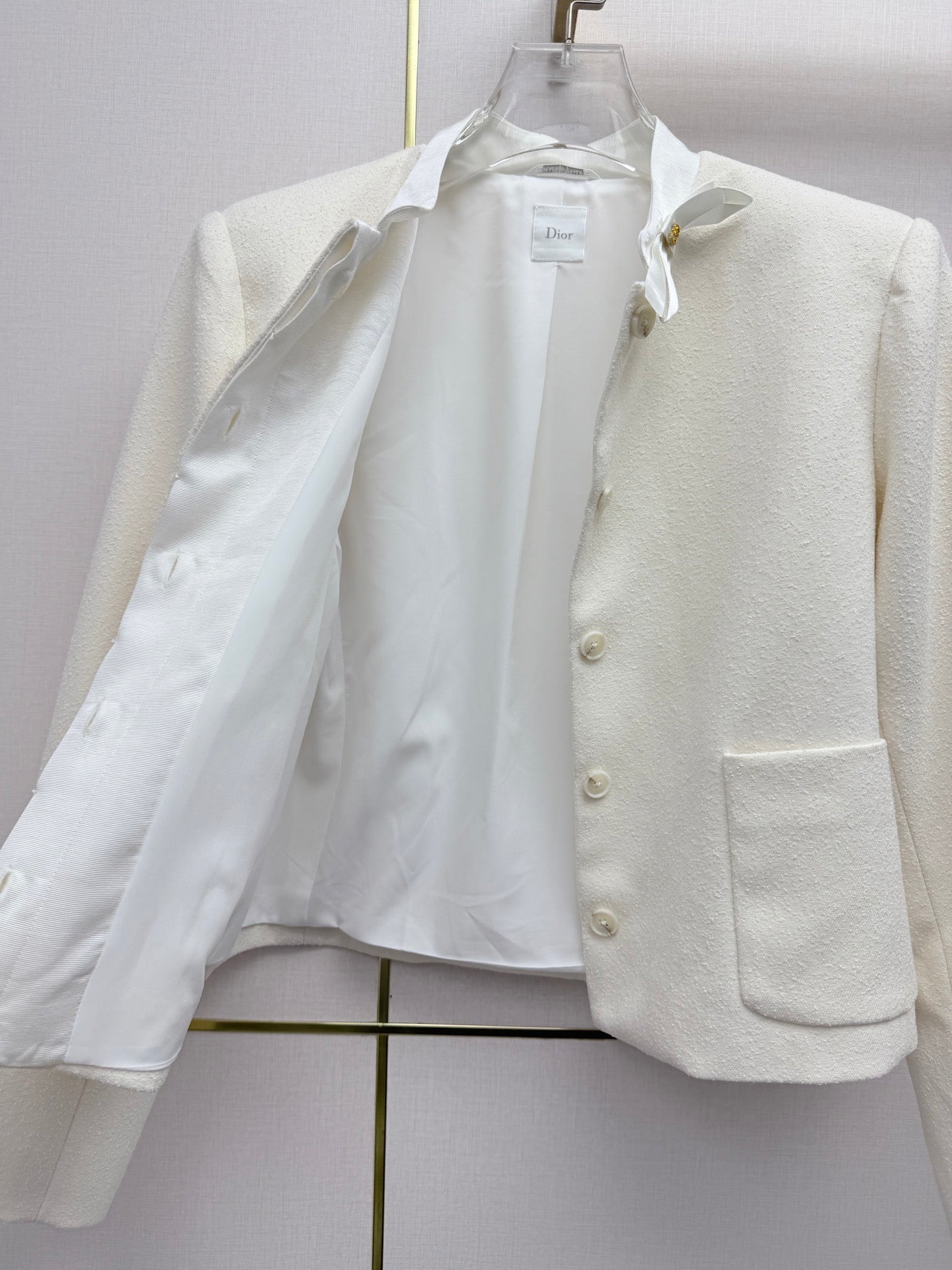 Dior 2026 Stand Collar Jacket White Wool 425720