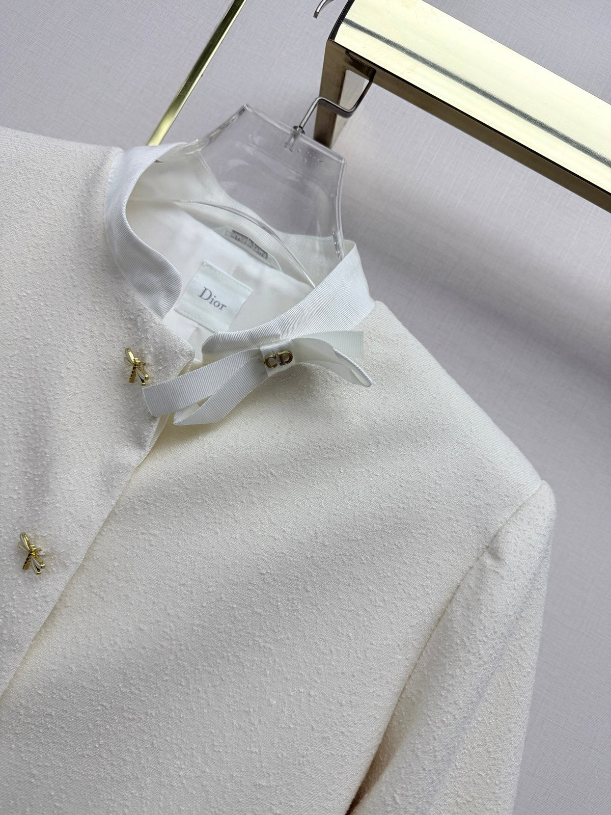 Dior 2026 Stand Collar Jacket White Wool 425720